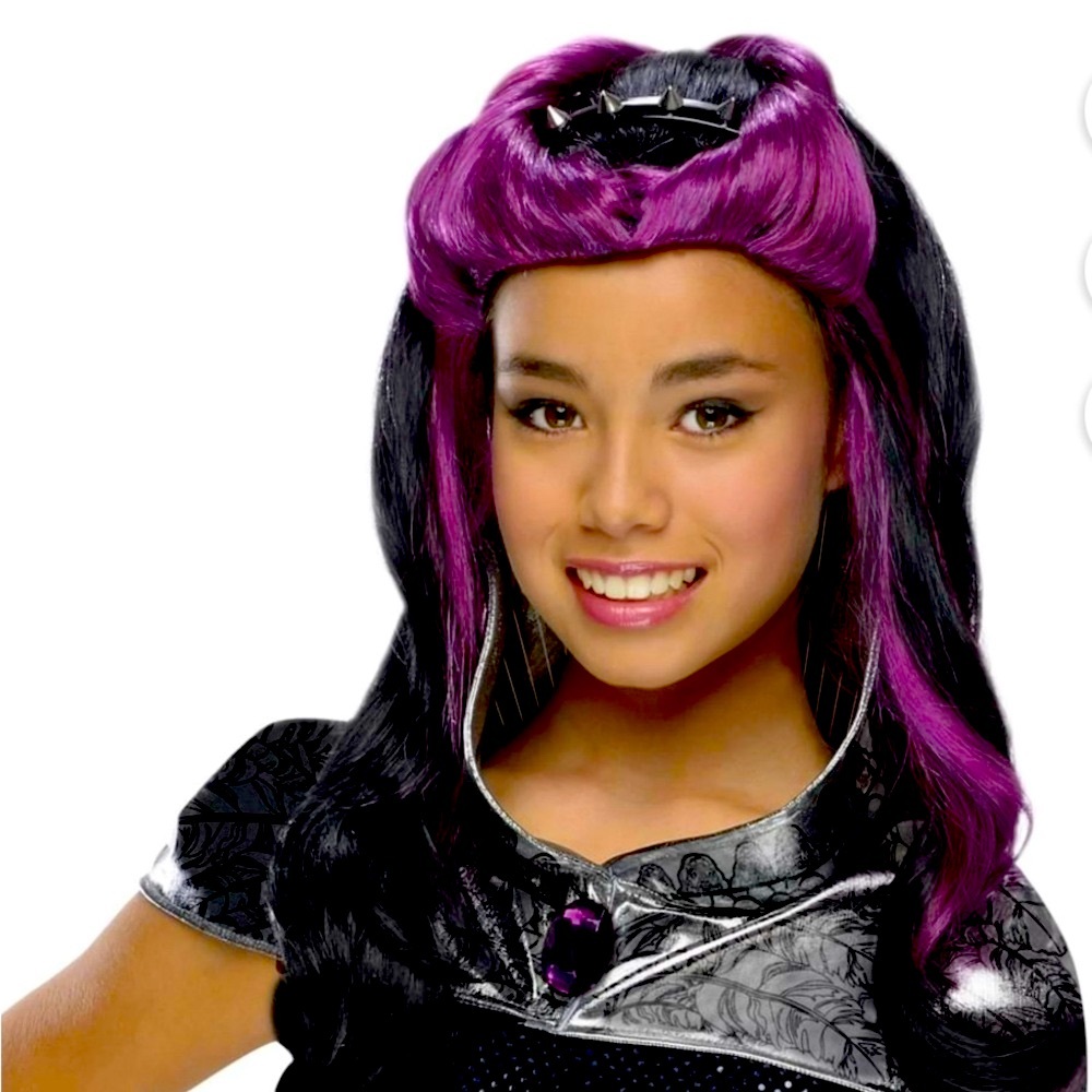 Purple and Black Kids OS Costume Wig